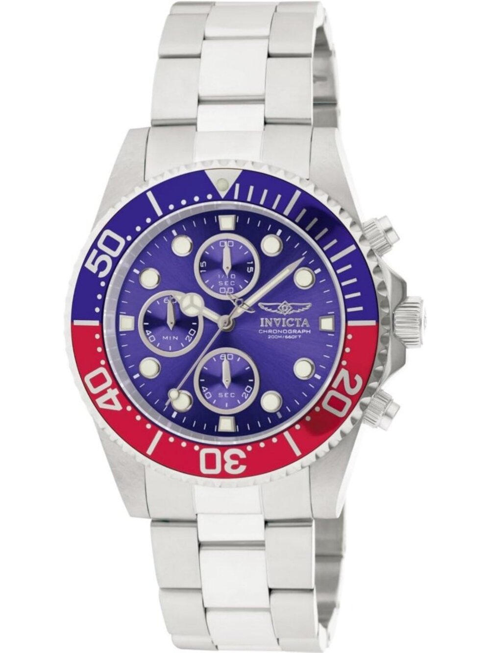 Stainless Steel Men's Dive Watch, Black Dial, Water Resistant, Sporty Design